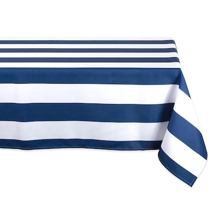 Fastfood 60 x 84 in. Nautical Blue Cabana Stripe Outdoor Tablecloth FA2567202